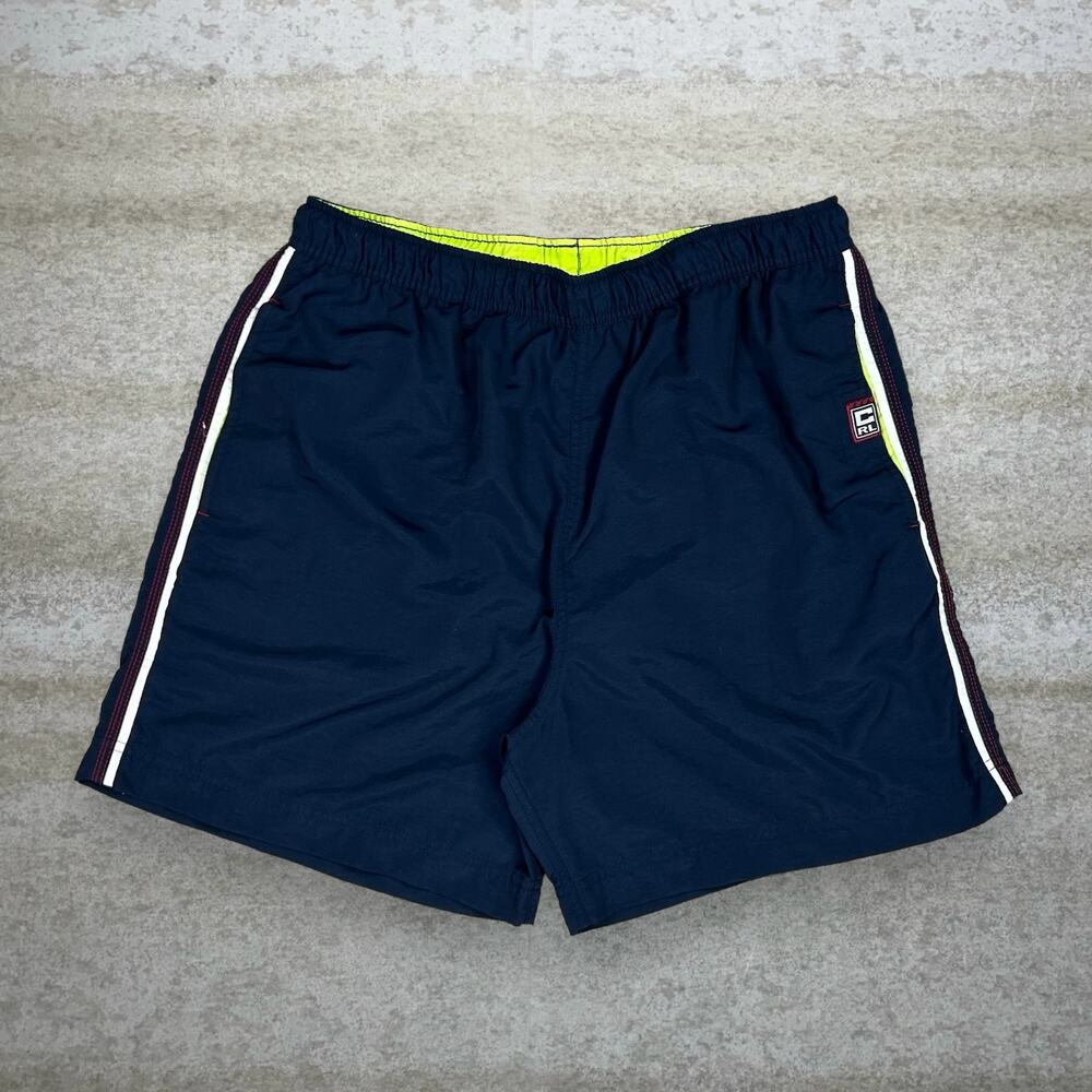 Vintage Y2K Chaps Polo Ralph Lauren Swim Shorts Mens L Navy Blue White 6" Inseam